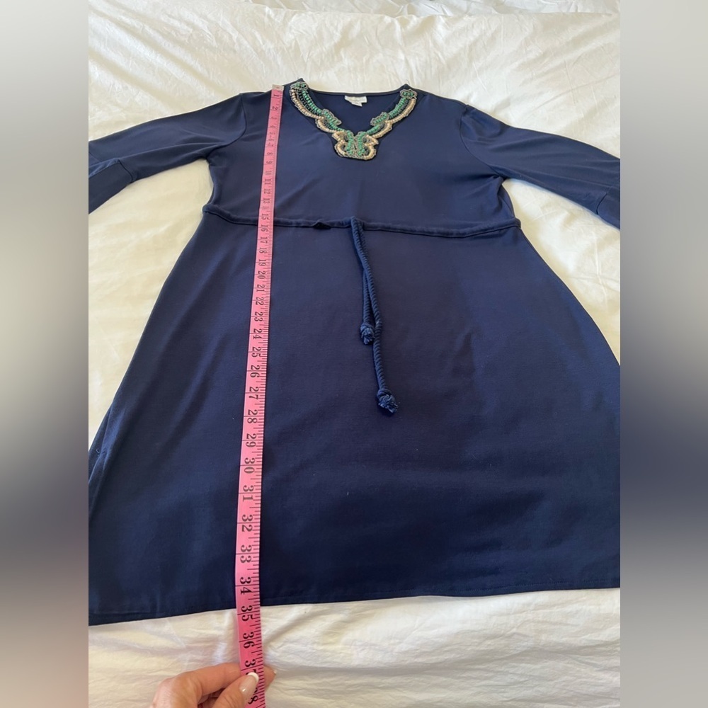 CABANA LIFE | Women’s SZ XS | Blue Beaded V Neck Cover Up Dress Resort Wear - Picture 3 of 10